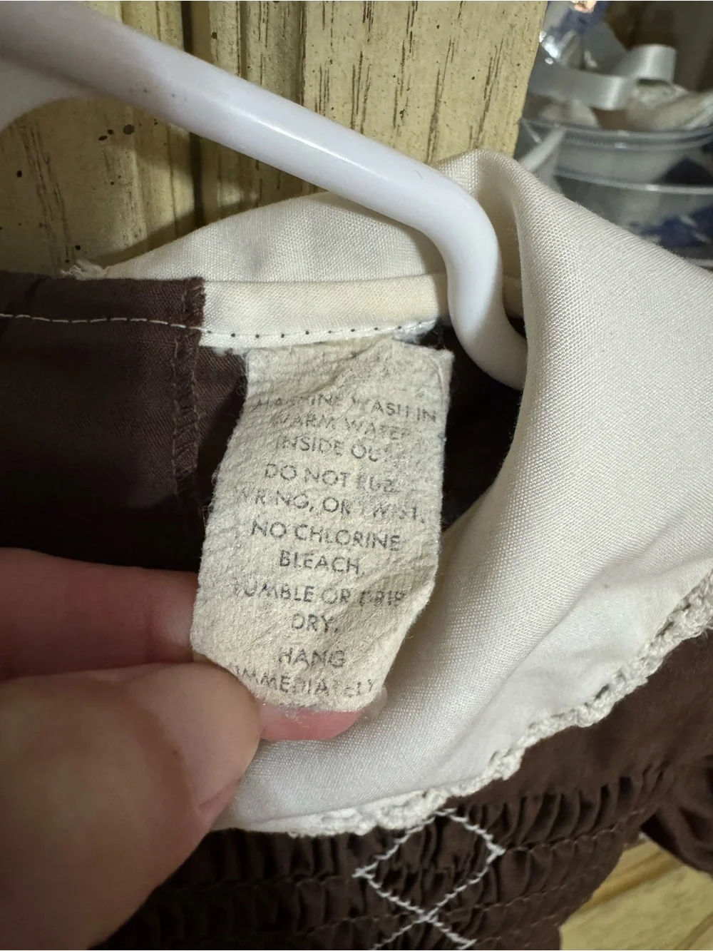 Vintage brown smocked